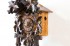 1-day carved cuckoo clock with bird and leaves