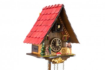 Quartz Black Forest Chalet cuckoo clock with Hänsel und Gretel